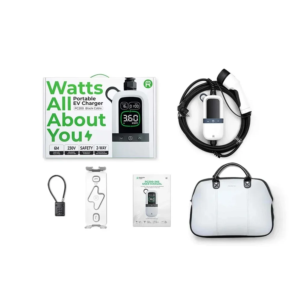 Stații încărcare vehicule electrice - Incarcator portabil PC280 pentru masini electrice conector type 2 7,2kW 6-32A reglabil 230V 6m cablu de incarcare