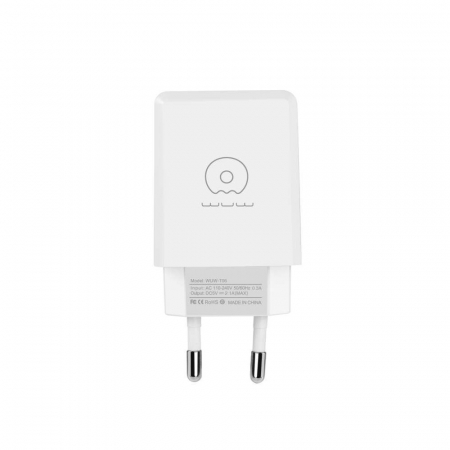 Incarcator Retea 2.1A 2USB + Cablu Micro-USB T06 Flippy Blister, Alb [5]