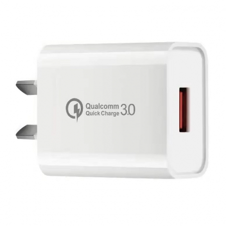 GSM - Incarcator Retea Fast Charge 5V3A, Flippy, Capat STANDARD EUROPEAN QC 3.0, 18W, Fara Cablu, Alb