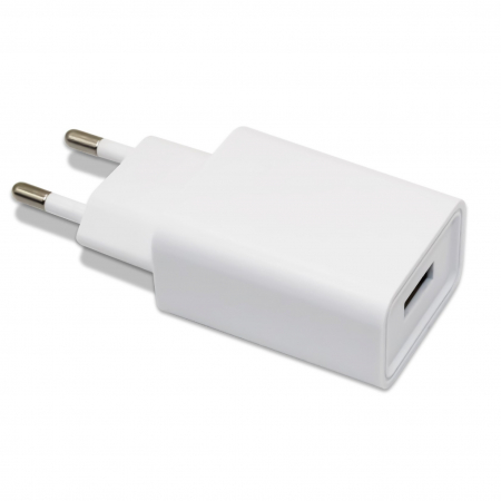 GSM - Incarcator Retea Fast Charge pentru Telefon, Flippy, Capat de Incarcare pentru Gadgeturi 5V2A, Port USB-B, Adaptor pentru Telefon Standard UE, Alb