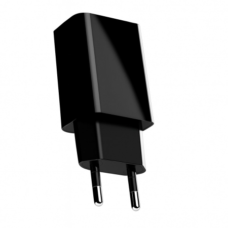 GSM - Incarcator Retea Fast Charge pentru Telefon, Flippy, Capat de Incarcare pentru Gadgeturi 5V2A, Port USB-B, Adaptor pentru Telefon Standard UE, Negru