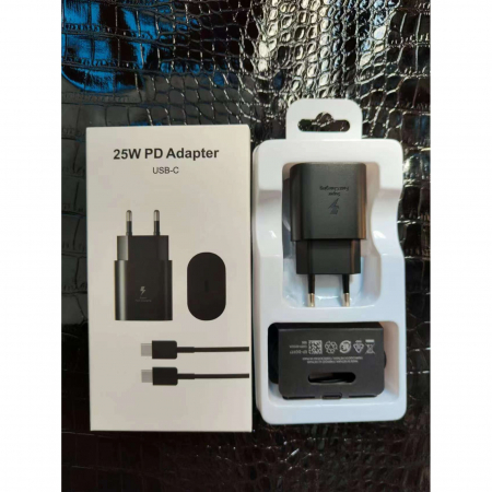 Incarcator Universal 25 W USB-C + Cablu Type-C, Flippy, Negru [2]