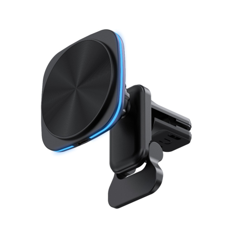 Sub 99 Lei - Incarcator Wireless Auto pentru Telefon, Flippy, Statie de Incarcare Magnetica Auto pentru Masina, 15W, 7 x 7 x 6.3 cm, Compatibil cu iOS/Android, Negru