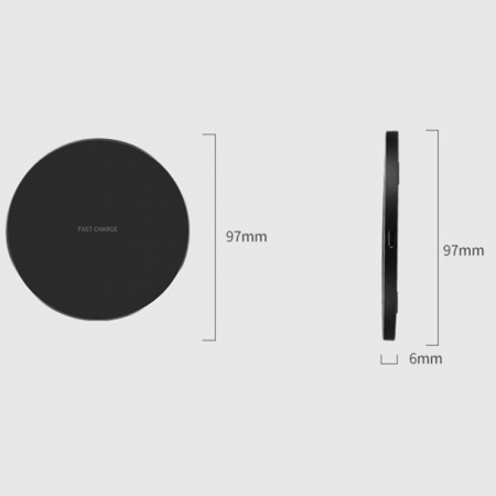 Incarcator Wireless Flippy, Fast Charge, 15W, Ultra Slim, compatibil cu iPhone, cablu inclus, Rotund, Negru [2]