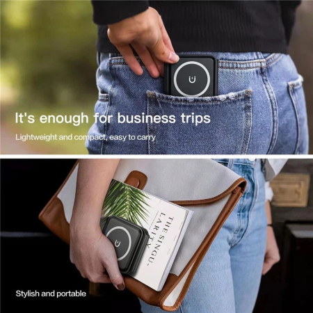 Incarcator Wireless Magnetic/Pliabil 3in1, Flippy, Multifunctional de Birou, 15W, Compatibil cu iOS/Android, 25 x 7.5 x 1 cm, Negru [4]