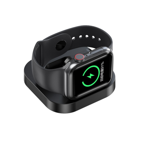 GSM - Incarcator Wireless pentru Smart iWatch, Flippy, Compatibil cu Apple iWatch 1/9, Magnetic Charger, Interfata TYPE-C, 3W, 7.5 x 7.5 x 1.2 cm, Pliabil, Negru