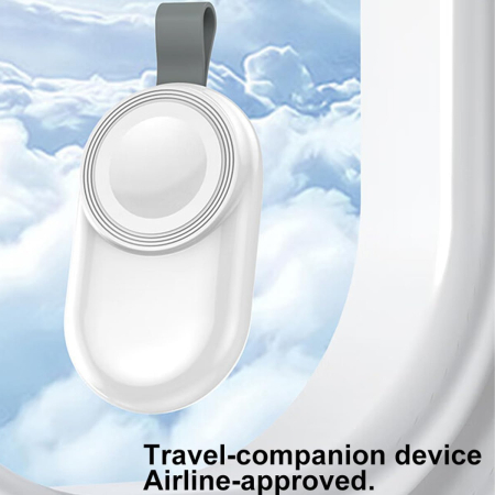 Incarcator Wireless pentru Smart Watch, Flippy, Compatibil cu Apple iWatch 1/9, Magnetic, Interfata TYPE-C, Fara Cablu direct in Statie sau Calculator, Alb [2]