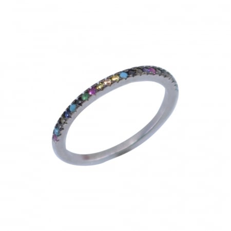 Bijuterii argint - Inel Argint 925 cu Minizirconii Colorate, Marime 52