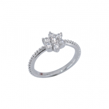 Inel Argint 925 Floare cu Zirconii, Marime 54 [1]