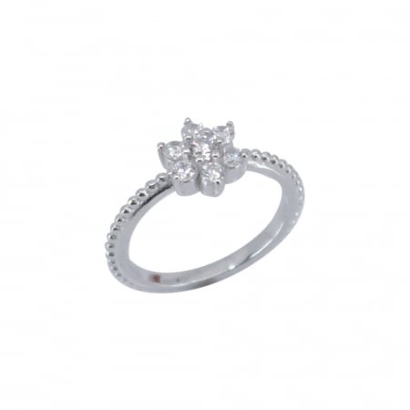 Bijuterii argint - Inel Argint 925 Floare cu Zirconii, Marime 54