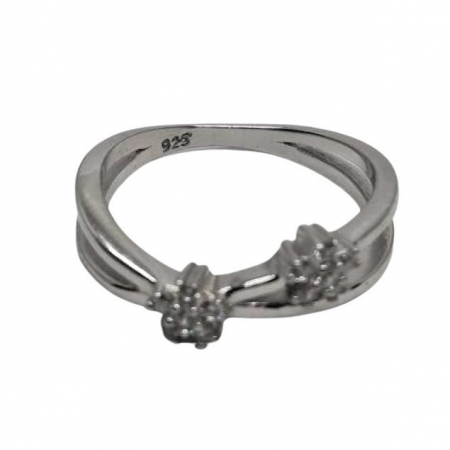 Bijuterii argint - Inel Argint 925, Floricele cu Zirconii M 48