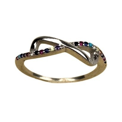 Inel Argint 925, Infinit Mare cu Zirconiu Colorat M 59 [2]