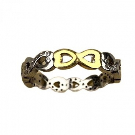 Inel Argint 925 Infinit Placat cu Aur Galben si Minizirconii M 59 [2]