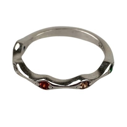 Bijuterii argint - Inel Argint 925, Molecula cu Zirconii Colorate M53