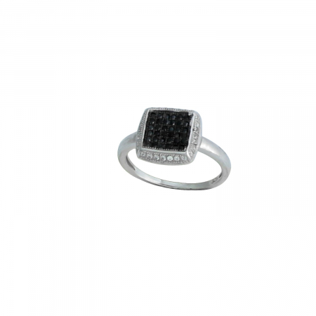 Bijuterii argint - Inel de dama din Argint 925 cu model patrat si zirconii, marimea 53