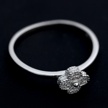 Inel din Argint 925, Trifoi cu Pietre, marimea 57 [3]