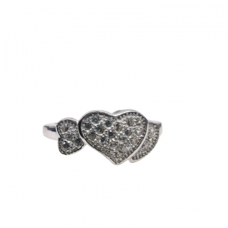 Bijuterii argint - Inel, Jolie Silver, Argint 925 Inimi cu Pietre M 49
