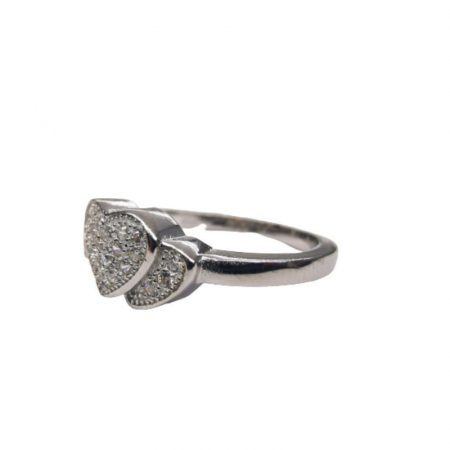 Inel, Jolie Silver, Argint 925 Inimi cu Pietre M 54 [1]