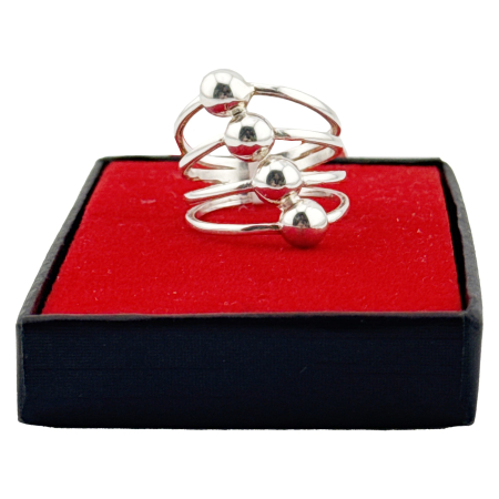 Inel pentru Dama Argint 925, Jolie, Model 4 bile, 6 gr, Marimea 55, 2.5 x 2 cm, Argintiu [2]