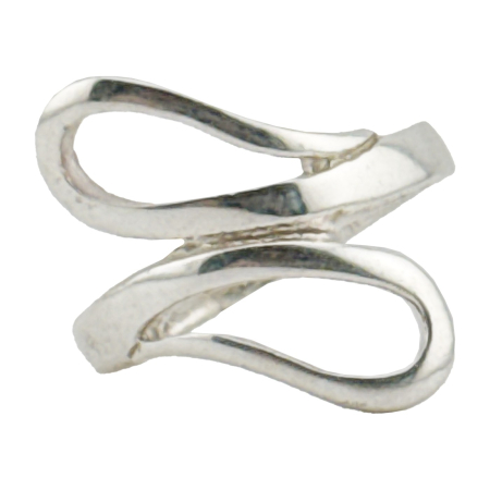 Inel pentru Dama Argint 925, Jolie, Model Sarpe Dublu 5.2 gr, Marimea 58, 2.5 x 2 cm, Argintiu [5]