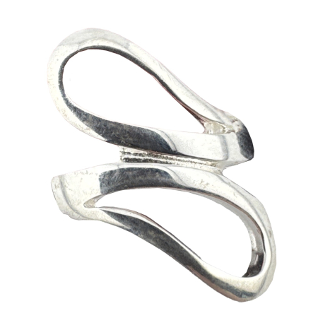 Inel pentru Dama Argint 925, Jolie, Model Sarpe Dublu 5.2 gr, Marimea 58, 2.5 x 2 cm, Argintiu [3]