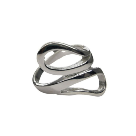 Bijuterii argint - Inel pentru Dama Argint 925, Jolie, Model Sarpe Dublu 5.2 gr, Marimea 58, 2.5 x 2 cm, Argintiu