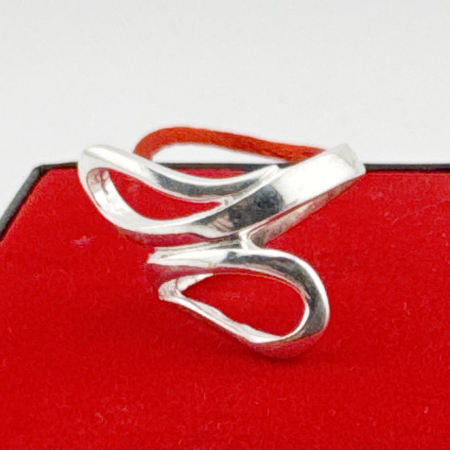 Inel pentru Dama Argint 925, Jolie, Model Sarpe Dublu 5.2 gr, Marimea 58, 2.5 x 2 cm, Argintiu [4]