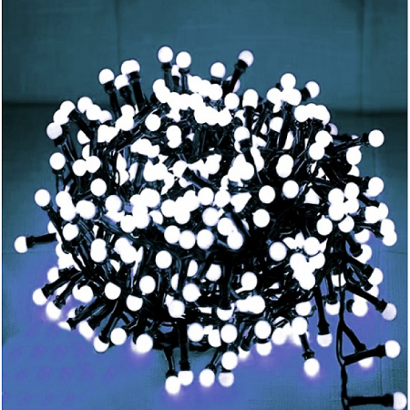 Instalatii liniare si role de furtun luminos - Instalatie bilute Cluster bila 480 LED Alb rece 10 m Interconectabil, 8 jocuri de lumini