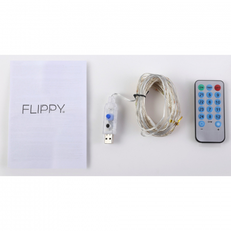 Instalatie Craciun, 10 metri, 100 LED-uri, multicolor RGB, sincronizare muzica, telecomanda 12 de functii, USB, fir cupru, liniar, interior/exterior, Flippy [6]