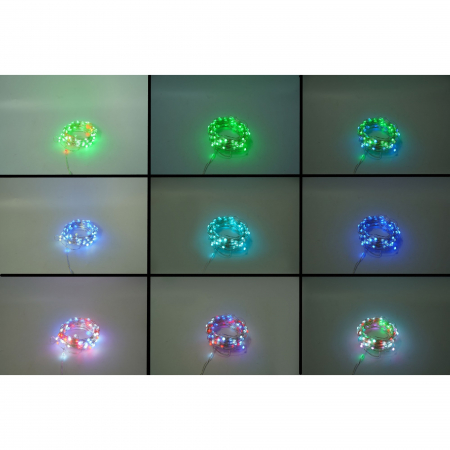 Instalatie Craciun, 10 metri, 100 LED-uri, telecomanda 32 de functii, multicolor RBG, fir cupru, USB, interior, Flippy [5]