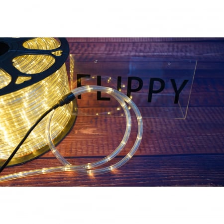 Instalatie Craciun, 100 m, 2400 Led-uri, Furtun Luminos, Alb cald, Transformator, Sectionabila, 220 V, Flippy [2]