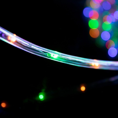 Instalatie Craciun, 100 m, 2400 Led-uri, Furtun Luminos, Multicolor, Transformator, 8 jocuri de lumini, Sectionabila, 220 V, Flippy [17]