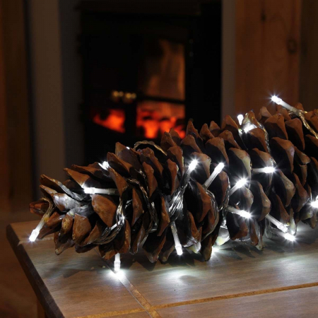 Instalatie Craciun, 105 m, 1050 Led-uri ,Liniara, Alb rece, 8 jocuri de lumini, Transformator, Interconectabila, Prelungitor 3 m inclus, Fir Transparent, Flippy [2]