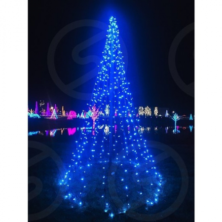 Instalatie Craciun, 110 m, 1100 Led-uri ,Liniara, Albastru, 8 jocuri de lumini, Transformator cu telecomanda, Interconectabila, Prelungitor 3 m inclus, Fir Transparent, Flippy [4]