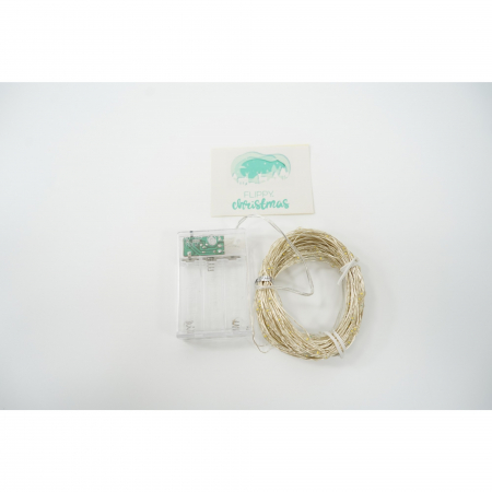 Instalatie Craciun, 2 m, Alb Cald, 20 Led-uri, Baterii, Flippy [2]