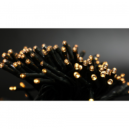 * LICHIDARE STOC * Instalatie Craciun, 20 metri, 200 de LED-uri, alb cald, cu energie solara, fir de cupru, liniar, interior/exterior, Flippy - [4]
