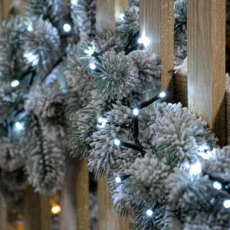 Instalatie Craciun, 20 metri, 200 de LED-uri, Alb Rece, cu energie solara, fir de cupru, liniar, interior/exterior, Flippy [9]