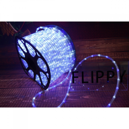 Instalatie Craciun, 22 m, 528 Led-uri, Furtun Luminos, Alb rece/ Albastru, Transformator, 8 jocuri de lumini, Sectionabila, 220 V, Flippy [8]