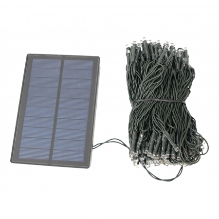 Instalatii liniare/sir - Instalatie Craciun, 22 metri, 200 de LED-uri, Alb Cald, cu energie solara, liniar, interior/exterior, Flippy