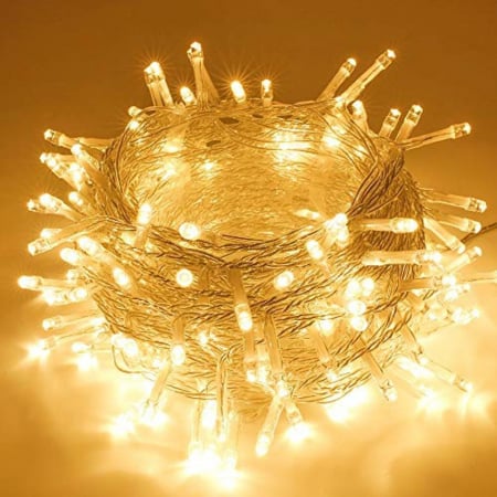 Instalatie Craciun, 5 m, 120 Led-uri ,Franjuri, Alb cald, Flash, Alimentator, Interconectabila, Fir Transparent Cauciucat, 220v, Flippy [1]
