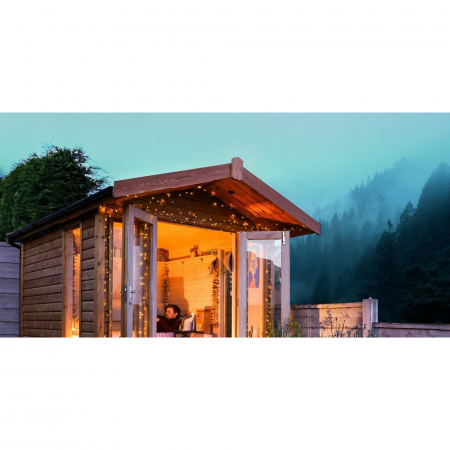 Instalatie Craciun, 5 m, 50 Led-uri ,Liniara, Alb cald, 8 jocuri de lumini, Transformator, Interconectabila, Prelungitor 3 m inclus, Fir Verde, Flippy [4]