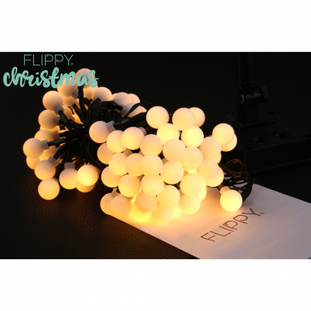 Instalatie Craciun, 5 metri, 20 de LED-uri cu ornament tip Bulb, 8 jocuri de lumini alb cald, cu energie solara, liniar, interior/exterior, Flippy [3]
