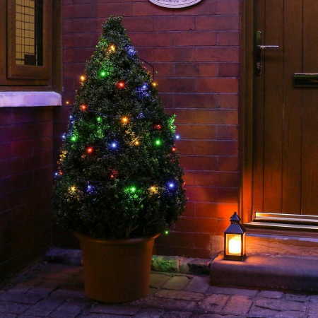 Instalatie Craciun, 60 m, 600 Led-uri ,Liniara, Multicolor, 8 jocuri de lumini, Transformator, Interconectabila, Prelungitor 5 m inclus, Fir Verde, Flippy [2]