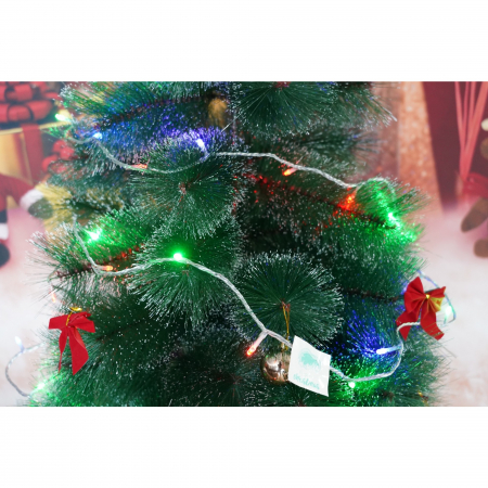 Instalatie Craciun, 65 m, 650 Led-uri ,Liniara, Rosu/Albastru/Rosu/Verde, Flash, Transformator, Interconectabila, Prelungitor 3 m inclus, Fir Verde, Flippy [3]