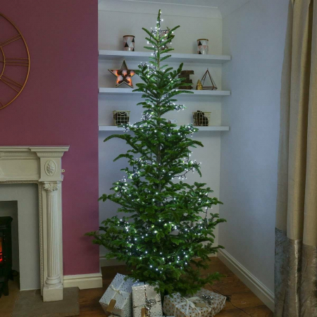 Instalatie Craciun, 75 m, 750 Led-uri ,Liniara, Alb rece, 8 jocuri de lumini, Transformator cu telecomanda, Interconectabila, Prelungitor 3 m inclus, Fir Verde, Flippy [3]