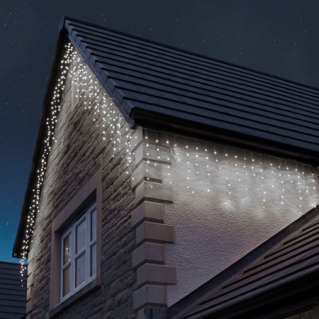 Lichidare Instalatie Craciun, 75 m, Led-uri ,Franjuri, Alb rece, Flash, Alimentator, Interconectabila, Fir Transparent Cauciucat, 220v, Flippy - Copie [7]