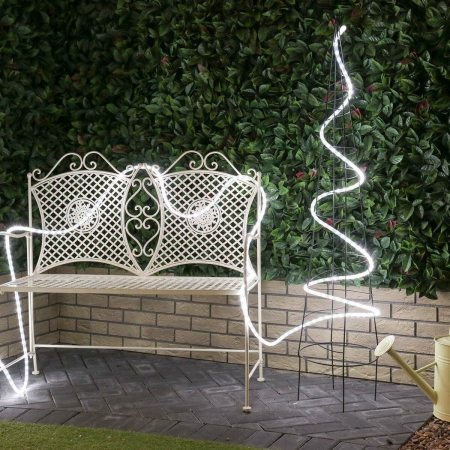 Instalatie Craciun, 8 m, 192 Led-uri, Furtun Luminos, Alb rece, Transformator, 8 jocuri de lumini, Sectionabila, 220 V, Flippy [11]