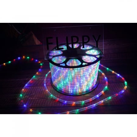 Instalatie Craciun, 8 m, 192 Led-uri, Furtun Luminos, Multicolor, Transformator, 8 jocuri de lumini, Sectionabila, 220 V, Flippy [9]