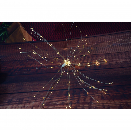 Instalatie Craciun, Flippy, 200 LED-uri, Telecomanda 8 functii, Incarcare Solara, Explozie Fireworks, Fir Cupru, interior/exterior, Alb Cald [3]