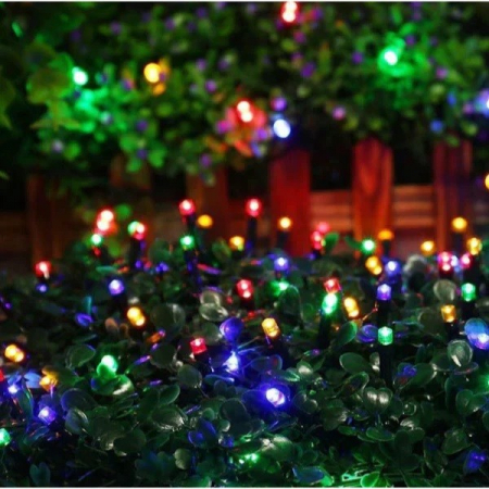 Instalatie Craciun Flippy, 32 metri, 300 de LED-uri, cu Energie Solara, Fir de Cupru, Liniar, Interior/Exterior, Multicolor [3]